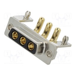 1 pcs x MH CONNECTORS - MHCDR3W3S4 - Special D-Sub, PIN: 3, plug, female, on PCBs, THT, MHCD, 240V