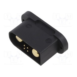 1 pcs x - LCC40PB-M - Socket, DC supply, QS, male, PIN: 6(4+2), for panel mounting, black