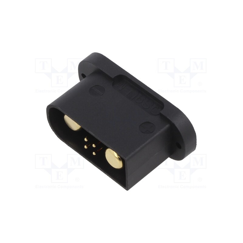 1 pcs x - LCC40PB-M - Socket, DC supply, QS, male, PIN: 6(4+2), for panel mounting, black