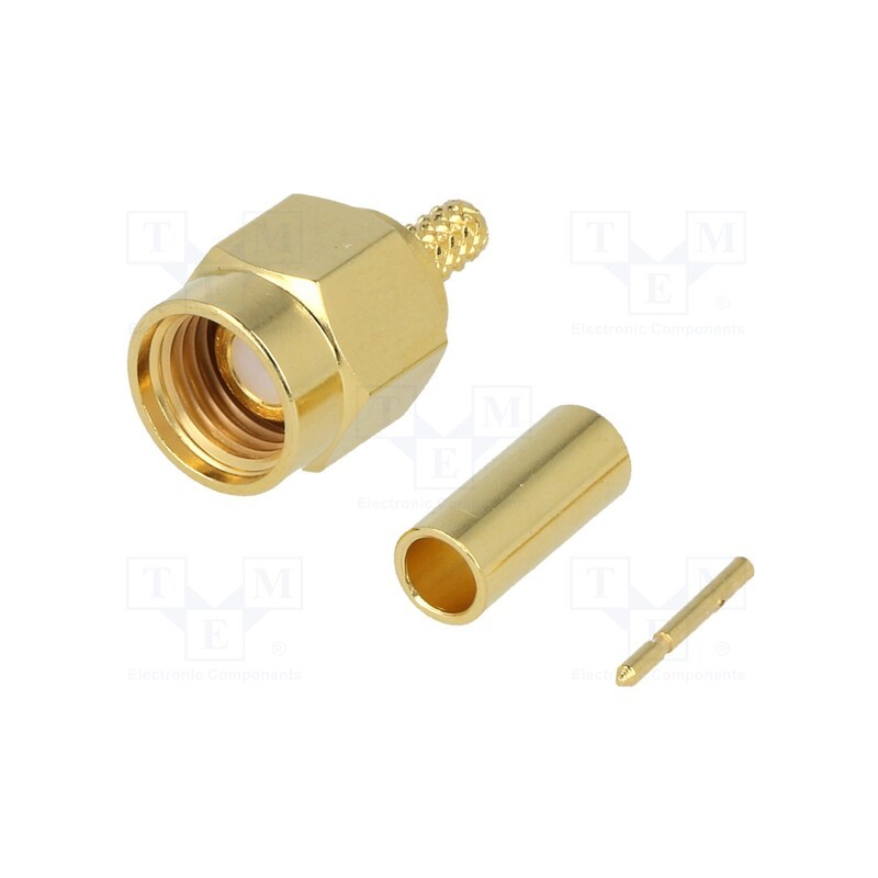 1 pcs x TE Connectivity - 1-1478916-0 - Plug, SMA, male, straight, 50Ω, soldering,crimped, for cable, PTFE