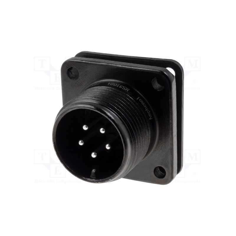 1 pcs x AMPHENOL - MS3102A 14S-5P(621) - Connector: circular, size 14S, MS/DS, aluminium alloy, black, male