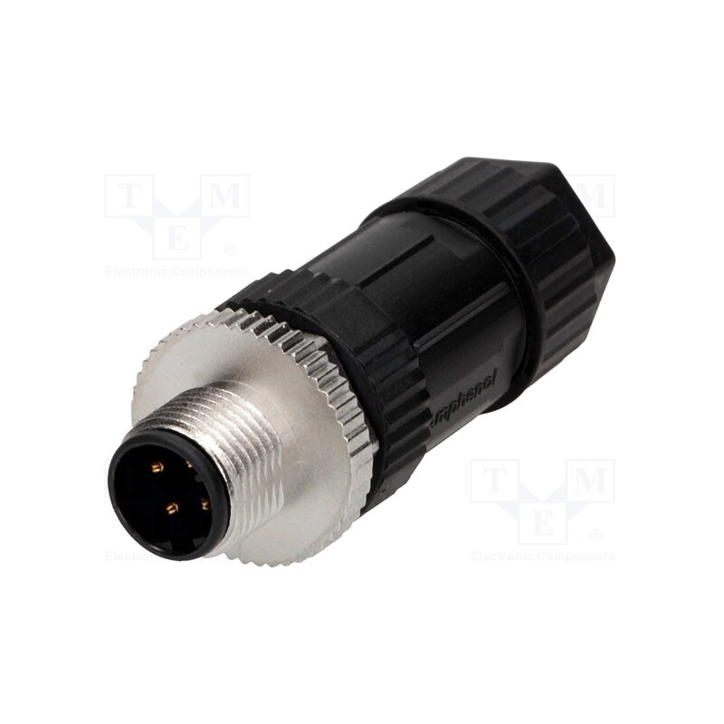 1 pcs x AMPHENOL LTW - M12D-04BMMB-SL7001 - Plug, M12, PIN: 4, male, D code-Ethernet, for cable, screw terminal