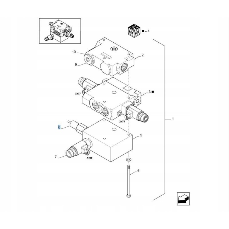 Solenoid valve new holland cx cr 84462258 cnh
