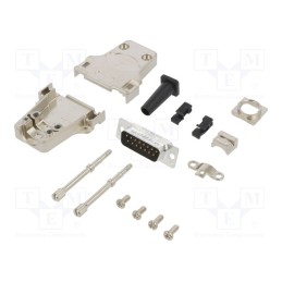 1 pcs x Amphenol Communications Solutions - L17DTZF15-RG+L717SDA15P - D-Sub, PIN: 15, male, straight, soldering, for cable, gold