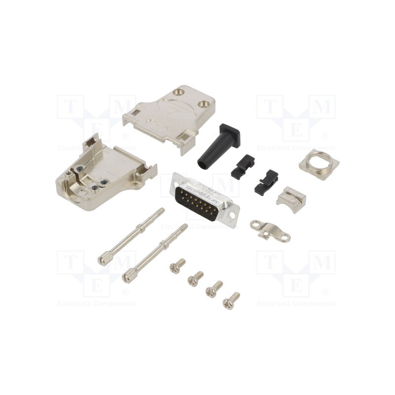 1 pcs x Amphenol Communications Solutions - L17DTZF15-RG+L717SDA15P - D-Sub, PIN: 15, male, straight, soldering, for cable, gold