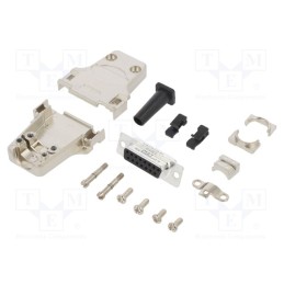 1 pcs x Amphenol Communications Solutions - L17DTZF15-RG+L77SDA15S - D-Sub, PIN: 15, female, straight, soldering, for cable, gol