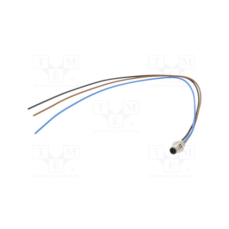 1 pcs x BINDER - 09 3105 00 03 - Connector: M5, socket, 707, male, PIN: 3, unshielded, gold-plated, 1A