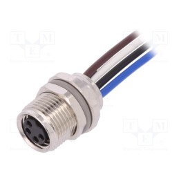 1 pcs x TE Connectivity - T4071017041-001 - Connector: M8, 0.2m, female, PIN: 4, socket, IP67, 30V