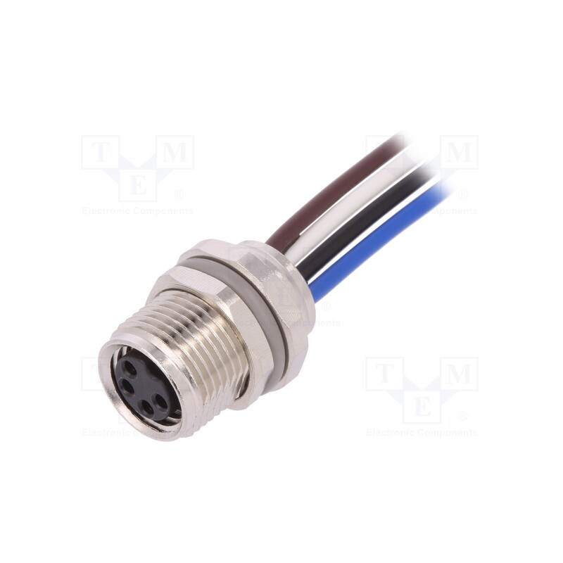 1 pcs x TE Connectivity - T4071017041-001 - Connector: M8, 0.2m, female, PIN: 4, socket, IP67, 30V