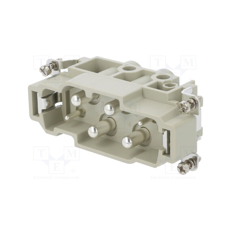 1 pcs x DEGSON ELECTRONICS - DK-4/2-M - Connector: HDC, contact insert, male, DK, PIN: 6, 2+PE,4+PE, 16÷80A