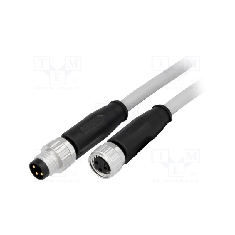 1 pcs x HARTING - 21348081380010 - Cable: for sensors/automation, M8-M8, male, female, PIN: 3, plug