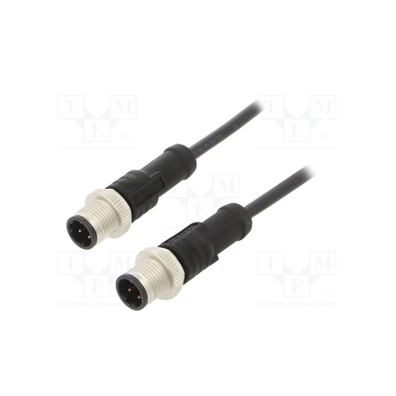 1 pcs x AMPHENOL LTW - M12D04ML-12DML-SB001 - Cable: for sensors/automation, PIN: 4, M12-M12, D code-Ethernet
