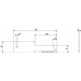 Serrated counter blade 197x50 32x4 mm