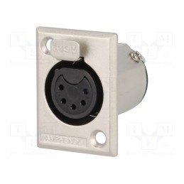 1 pcs x AMPHENOL - AC5FPZ - Socket, XLR, female, PIN: 5, straight, soldering, silver plated