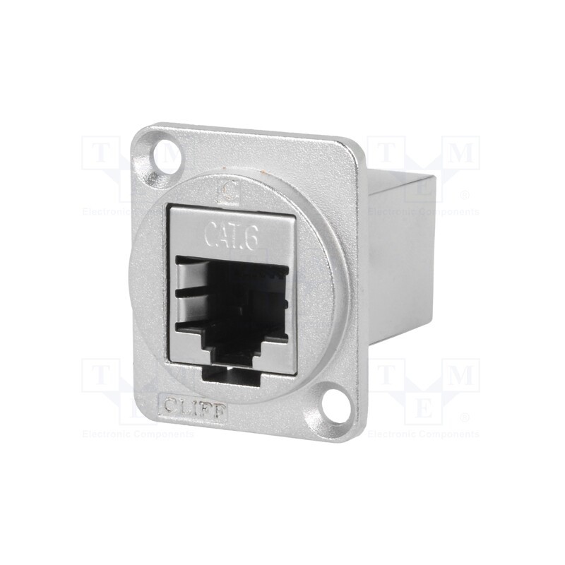1 pcs x CLIFF - CP30222SM - Coupler, FT, Cat: 6, shielded, Layout: 8p8c, RJ45 socket,both sides