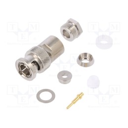 1 pcs x TELEGu00c4RTNER - J01000B0608 - Plug, BNC, male, straight, 50Ω, clamp, for cable, PTFE, gold-plated