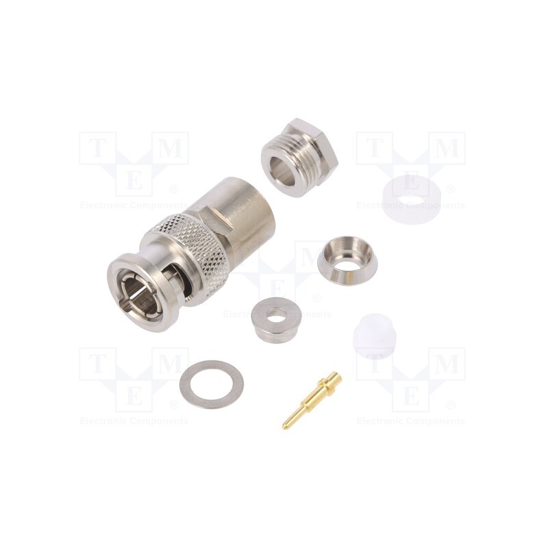1 pcs x TELEGu00c4RTNER - J01000B0608 - Plug, BNC, male, straight, 50Ω, clamp, for cable, PTFE, gold-plated