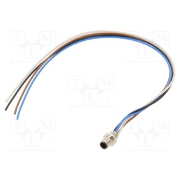 1 pcs x BINDER - 09 3111 00 04 - Connector: M5, socket, 707, male, PIN: 4, unshielded, gold-plated, 1A