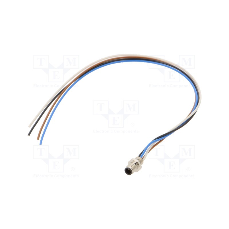 1 pcs x BINDER - 09 3111 00 04 - Connector: M5, socket, 707, male, PIN: 4, unshielded, gold-plated, 1A