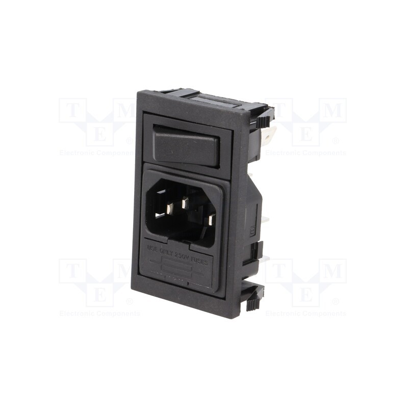 1 pcs x BULGIN - BZV01/Z0000/01 - Connector: AC supply, socket, male, 10A, 250VAC, IEC 60320, C14 (E)