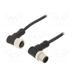 1 pcs x AMPHENOL LTW - M12A04MR-12AFR-SD001 - Cable: for sensors/automation, PIN: 4, M12-M12, 1m, plug, plug, 250V