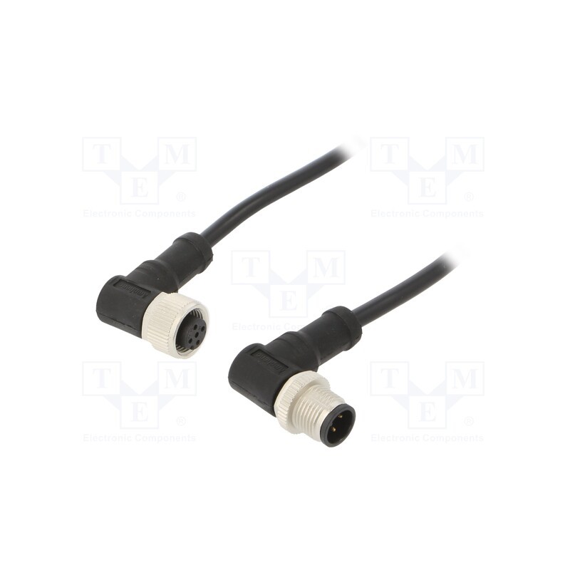 1 pcs x AMPHENOL LTW - M12A04MR-12AFR-SD001 - Cable: for sensors/automation, PIN: 4, M12-M12, 1m, plug, plug, 250V