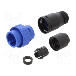 1 pcs x BULGIN - PX0410/02P/6570 - Connector: circular, plug, male, PIN: 2, w/o contacts, for cable