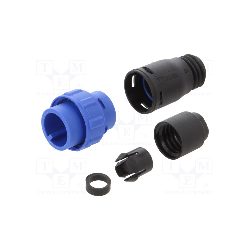 1 pcs x BULGIN - PX0410/02P/6570 - Connector: circular, plug, male, PIN: 2, w/o contacts, for cable