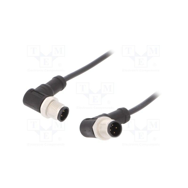 1 pcs x AMPHENOL LTW - M12A04MR-12AMR-SB001 - Cable: for sensors/automation, PIN: 4, M12-M12, 1m, plug, plug, 250V