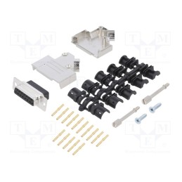 1 pcs x ENCITECH - 6355-0051-12 - D-Sub, PIN: 15, plug, female, crimped, for cable, black