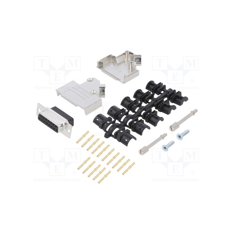 1 pcs x ENCITECH - 6355-0051-12 - D-Sub, PIN: 15, plug, female, crimped, for cable, black