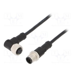 1 pcs x AMPHENOL LTW - M12A04ML-12AFR-SD001 - Cable: for sensors/automation, PIN: 4, M12-M12, 1m, plug, plug, 250V