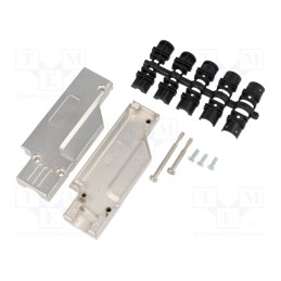 1 pcs x ENCITECH - DCMR37-FK-K - Enclosure: for D-Sub connectors, D-Sub 37pin,D-Sub HD 62pin