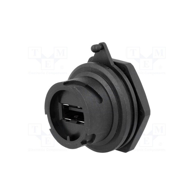 1 pcs x EDAC - 690-W04-260-014 - Socket, USB A, for panel mounting, soldering, straight, IP67