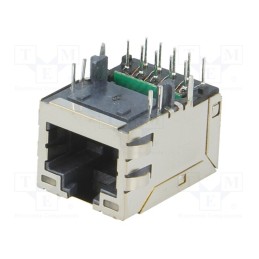 1 pcs x MOLEX - 936273601 - Socket, RJ45, MXMag, PIN: 8, shielded,with LED, gold-plated, THT