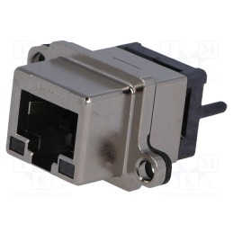 1 pcs x Amphenol Communications Solutions - MRJ-5480-01 - Socket, RJ45, UL94V-0, IP67, for panel mounting, THT, straight