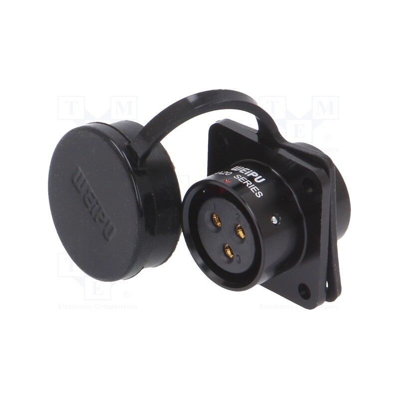 1 pcs x WEIPU - SA2013/S3B-1 - Socket, SA20, female, PIN: 3, IP67, 25A, soldering, 500V, 4mm2