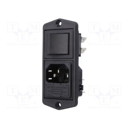 1 pcs x BULGIN - BVA01/Z0000/10 - Connector: AC supply, socket, male, 10A, 250VAC, IEC 60320, C14 (E)