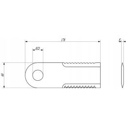 Forage harvester knife with 5 mm teeth