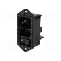 1 pcs x SCHURTER - DD11.0114.1110 - Connector: AC supply, socket, male, 10A, 250VAC, IEC 60320, C14 (E)