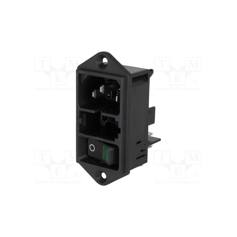 1 pcs x SCHURTER - DD11.0114.1110 - Connector: AC supply, socket, male, 10A, 250VAC, IEC 60320, C14 (E)