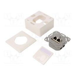 1 pcs x LOGILINK - NP0006A - Socket, RJ45, Cat: 6, Keystone, RJ45 socket x2, white, female