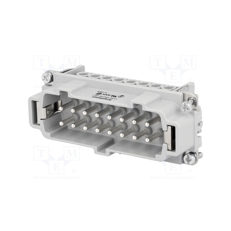 1 pcs x AMPHENOL - C14610A0161021 - Connector: HDC, contact insert, male, C146, PIN: 16, 16+PE, size E16