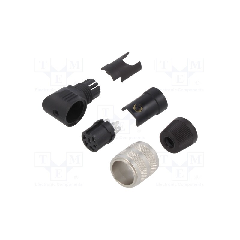 1 pcs x BINDER - 09 0144 70 06 - Connector: M16, plug, female, soldering, for cable, PIN: 6, 5A, 150V