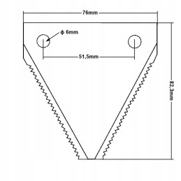 Serrated scythe blade 2 7mm din 80 or claas case