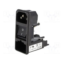 1 pcs x SCHURTER - KD14.1101.105 - Connector: AC supply, socket, male, 10A, 250VAC, IEC 60320, C14 (E)