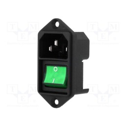 1 pcs x SCHURTER - 4302.2141 - Connector: AC supply, socket, male, 10A, 250VAC, IEC 60320, C14 (E)