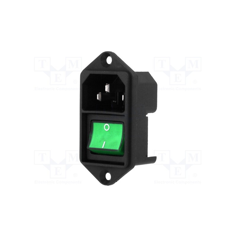 1 pcs x SCHURTER - 4302.2141 - Connector: AC supply, socket, male, 10A, 250VAC, IEC 60320, C14 (E)