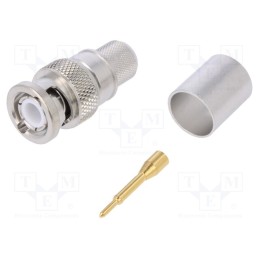 1 pcs x TELEGu00c4RTNER - J01000A0063 - Plug, BNC, male, straight, 50Ω, crimped, for cable, PTFE