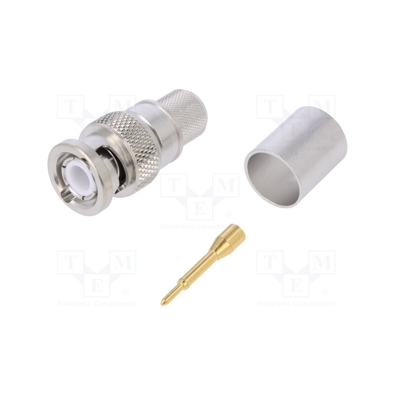 1 pcs x TELEGu00c4RTNER - J01000A0063 - Plug, BNC, male, straight, 50Ω, crimped, for cable, PTFE